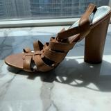 Jessica Simpson Shoes | Heeled Leather Sandals | Color: Tan | Size: 40