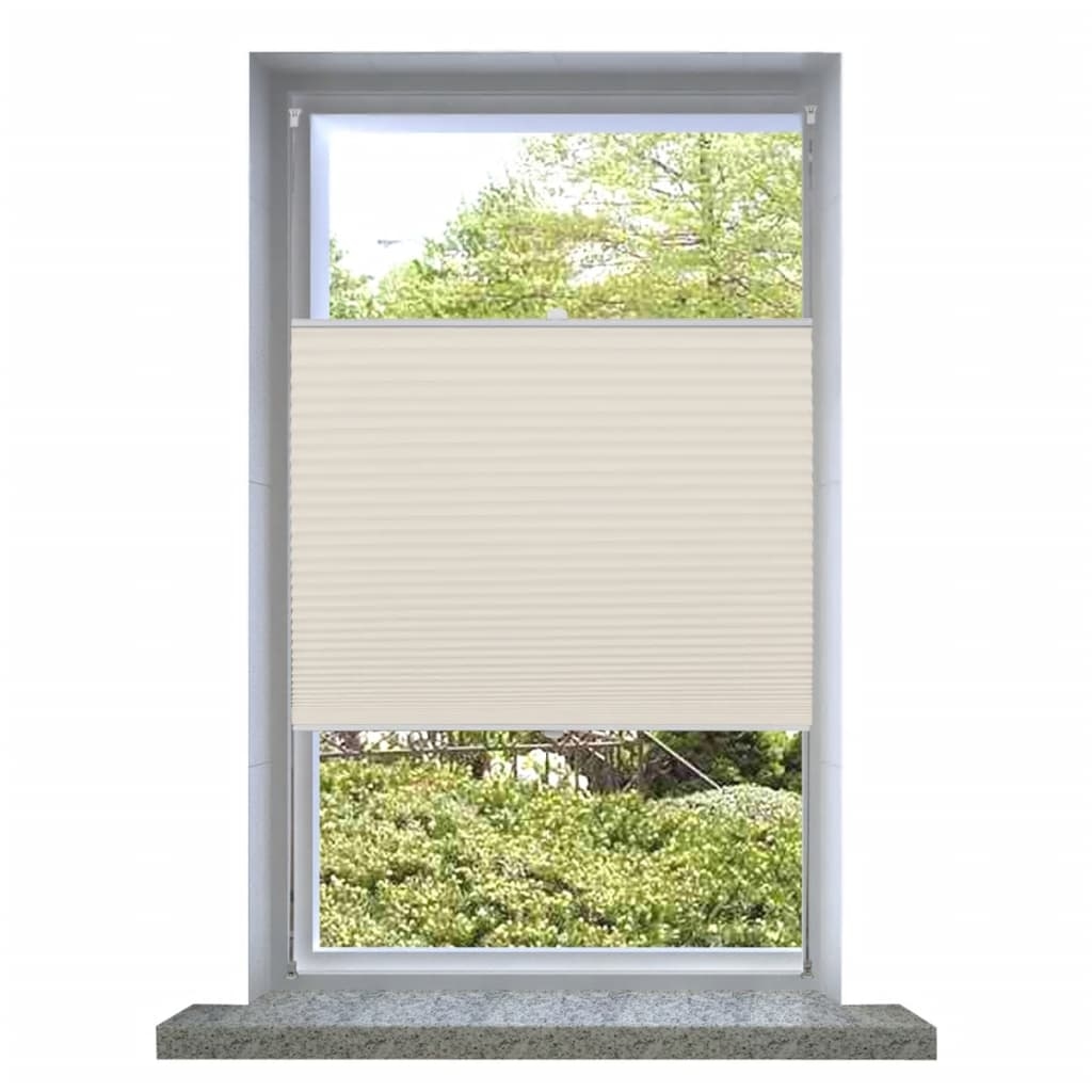 vidaXL Plissee Faltrollo Rollo Jalousie Plisseerollo 90x200cm Creme Image