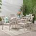 Latitude Run® Aluminum Outdoor 7 Piece Dining Set Wood/Metal in Gray | 30 H x 62.75 W x 27.5 D in | Wayfair 233A7B70C6DF4FFB93EC0EA37952E9F8