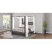 Everly Quinn Waucoba Platform Bed Wood & /Upholstered/Faux leather in Brown/Gray | 79 H x 63.07 W x 86 D in | Wayfair