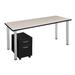 Inbox Zero Kee Office Desk Table w/ Mobile Pedestal Drawer Top Wood in Gray | 29 H x 24 D in | Wayfair BBB09A824DB9429DBF33F18D5C218D36