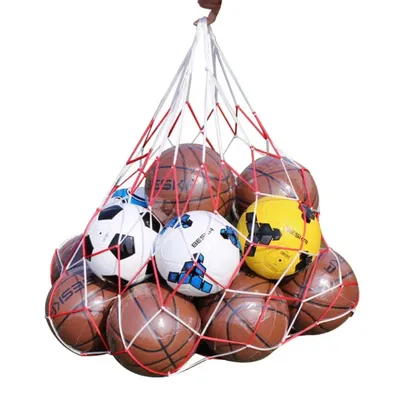 Filet de basket-ball en latex blanc et rouge équipement portable sac de sport balle de football