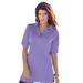 Plus Size Women's Oversized Polo Tunic by Roaman's in Vintage Lavender (Size 30/32) Short Sleeve Big Shirt