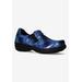 Wide Width Women's Bind Flats by Easy Street in Blue Animal Patent (Size 11 W)