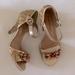 Anthropologie Shoes | Anthropologie Jeweled Gold Heels | Color: Gold | Size: 6