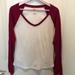 Pink Victoria's Secret Tops | Long Sleeve White And Magenta Top. | Color: Purple/White | Size: M