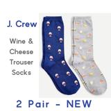 J. Crew Accessories | J. Crew Wine & Cheese Trouser Sock - 2 Pair Nwt | Color: Blue/Gray | Size: Os