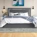 Orren Ellis Dilver Low Profile Platform Bed Upholstered/Canvas, Wood in Gray/Black | 55.5 H x 83.4 D in | Wayfair CA157A7BD8154734B5A86EE5CCCFA5F3