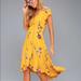 Free People Dresses | Free People Lost In You Golden Yellow Floral Dress | Color: Gold/Yellow | Size: L