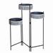 Latitude Run® Metal 31" Silver Spring Collapsible Patterned Plant Stand Metal | 31.5 H x 30.25 W x 9.25 D in | Wayfair