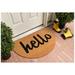 Winston Porter Aceta Arch Hello 36 in. x 24 in. Non-Slip Outdoor Door Mat Coir in Black/Brown | 36 H x 24 W x 0.6 D in | Wayfair