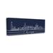 Ebern Designs Chicago Illinois Linework City Skyline by Daphne Polselli - Graphic Art on Canvas in Blue/Yellow | 13 H x 30 W x 1.5 D in | Wayfair