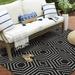 Black 39 x 0.27 in Indoor/Outdoor Area Rug - Hashtag Home Ellar Geometric Indoor/Outdoor Area Rug | 39 W x 0.27 D in | Wayfair