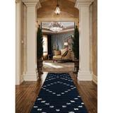 Blue/Navy 30 x 0.08 in Area Rug - Union Rustic Emerick Geometric Navy/White Area Rug Polyester | 30 W x 0.08 D in | Wayfair