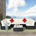 Latitude Run® 7 Piece Sectional Seating Group w/ Cushions in White | 22.5 H x 29 W x 29 D in | Outdoor Furniture | Wayfair