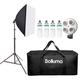 Softbox Photography Lighting Kit 20 x 28 inch with 4x 135W 5500K Light Bulbs, 4 in 1 E27 Socket, Adjustable Lamp Stand and Carry Bag, Continuous Lighting for Portraits and Product Shooting