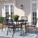 Lark Manor™ Alyah Square 4 - Person 37" Long Outdoor Dining Set Metal in Black | 37 W x 37 D in | Wayfair C541AE1FB12545479018CC62EC971783