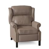 Bradington-Young Chippendale Faux Leather Recliner Fade Resistant/Genuine Leather in Gray | 43 H x 33 W x 36.25 D in | Wayfair