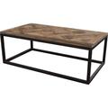 August Grove® Rouen Frame Coffee Table Wood/Metal in Black/Brown | 18 H x 49 W x 27 D in | Wayfair 76AF7831D0154139A164927D2B87F305