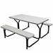 Arlmont & Co. Mcalpin 4 - Person 54" Long Picnic Outdoor Table Set Plastic in Black | 54 W x 28 D in | Wayfair F9C673B288A6418084594BBF8F5711AB