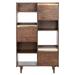 Mercury Row® Heiman 59.1" H x 34.6" W Standard Bookcase Wood in Brown/White | 59.1 H x 34.6 W x 13.8 D in | Wayfair