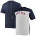 Men's Fanatics Branded Navy/Heathered Gray Boston Red Sox Big & Tall Colorblock T-Shirt