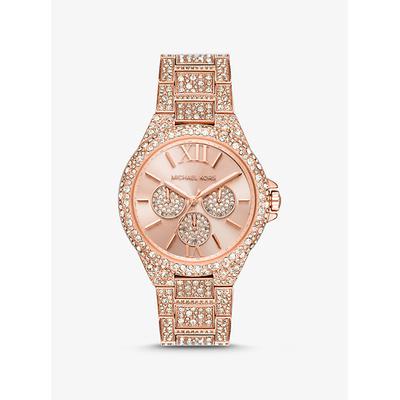 Michael Kors Oversized Camille Pavé Rose Gold-Tone Watch Rose Gold One Size