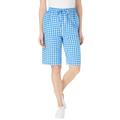 Plus Size Women's Seersucker Short by Woman Within in Bright Cobalt Gingham (Size 20 W)