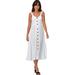 Plus Size Women's Button-Front A-Line Dress by ellos in White (Size 34)
