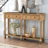 Darby Home Co Wilson Console Table Sofa Table Easy Assembly w/ Two Storage Drawers & Bottom Shelf Wood in Gray | 34 H x 58 W x 11.1 D in | Wayfair