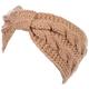 Damen Winter Boho Chic Klassische Zopfschleife Geknotet Crochet Turban Stirnband Headwrap - Beige - Einheitsgröße