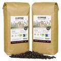 Coffee Masters Colombian Organic Coffee Beans 2x1kg - Fairtrade Single Origin 100% Arabica Coffee Beans - Light Roasted Whole Coffee Beans Ideal for Espresso Machines - Great Taste Award Winner