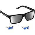 CRESSI Bahia Floating Sunglasses - Men's Floating Polarized Sunglasses, Black-Mirrored Lens Silver, One Size