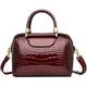 NIYUTA Women's Handbags Patent Leather Handbags Fashion Top-Handle Bags Retro Shoulder Bags Red Wine