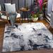 Limao 5'3" x 7'3" Modern Contemporary Bohemian Abstract Silver/Black White/Slate/Dark Gray/Multi Brown/Medium Gray/Denim/Cream/Burgundy Area Rug - Hauteloom