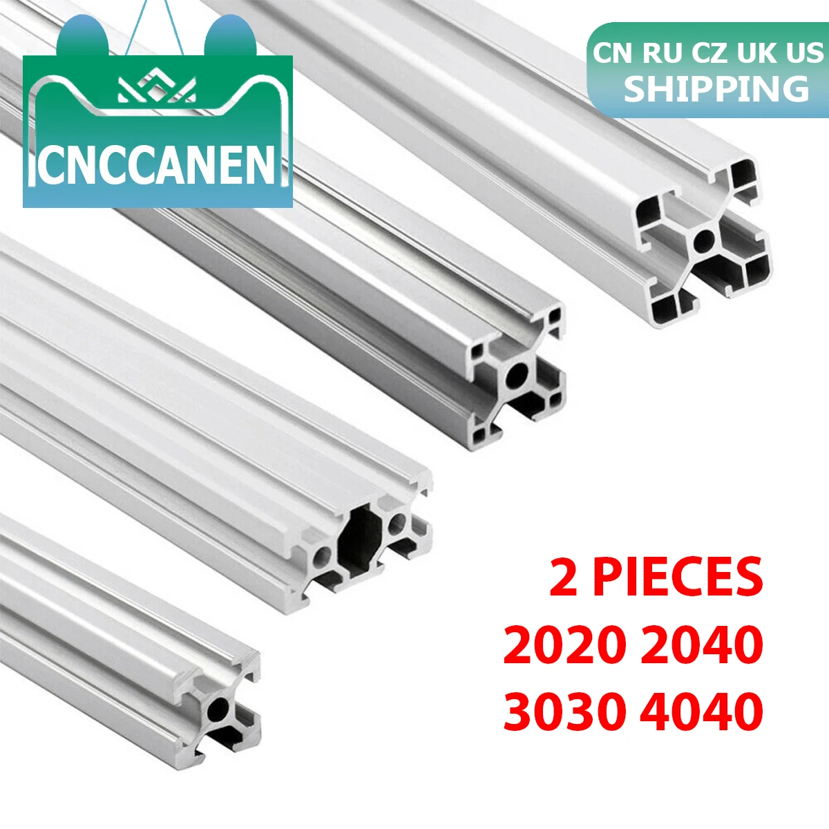 Cadre d'extrusion de profil en aluminium à fente en T, Rail linéaire Standard européen pour imprimante 3D CNC, meubles de bricolage, 2020 2040 3030 4040, 2 pièces