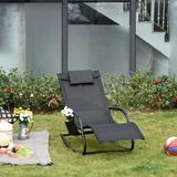 Bayou Breeze Lapoint Outdoor Rocking Chair, Polyester in Black/Brown | 34.75 H x 59 W x 24.5 D in | Wayfair 3E97CBB02D1D4F89A0977FEC839485EF