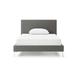 Orren Ellis Anghelache Tufted Low Profile Platform Bed Upholstered/Faux leather in Gray | 43 H x 57 W x 81 D in | Wayfair