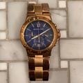 Michael Kors Accessories | Michael Kors Rose Gold Plated Watch | Color: Blue/Gold | Size: Os