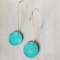 Free People Jewelry | New Boho Hoop Earrings Blue Patina Finished | Color: Blue/Gold | Size: Os