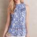 Anthropologie Tops | Anthropologie Vanessa Virginia Blue Floral Top | Color: Blue/White | Size: 10