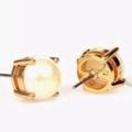 Kate Spade Jewelry | Kate Spade Round Stud Earrings In Cream Faux Pearl & Gold | Color: Gold/White | Size: Os