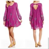 Free People Dresses | Free People Oxford Embroidered Swing Dress | Color: Blue/Purple | Size: M