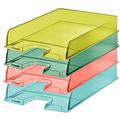 Esselte Letter Tray, Stackable A4 Paper Tray Folder for Documents, Catalogues, Brochures and Magazines, for Home/Office, for Desk Organisation, Colour'Breeze Series, Multicoloured, 626276