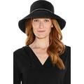 Coolibar UPF 50+ Women's Audrey Ribbon Bucket Hat - Sun Protective - black - One Size