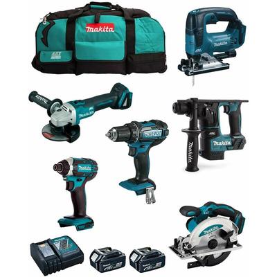 Makita - Kit MK601 (DDF482 + DHR171 + DGA504 + DTD152 + DJV182 + DSS610 + 2 x 5,0 Ah + DC18RC + 2 x Image