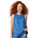 Plus Size Women's Crochet Lace Tank by ellos in Cornflower Blue (Size 34/36)