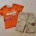 Disney Matching Sets | Cars Movie Orange Shirt 3t And Tan Khaki Shorts | Color: Cream/Orange | Size: 3tb