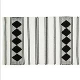 Anthropologie Other | Caravan Home Bohemian Woven Cotton Rug | Color: Black/White | Size: 21” X 34”