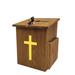 FixtureDisplays Box, Church Collection Donation Charity w/Cross 7.5"W x 7.5"H x 9-7/8" D, Wood in Brown | 13 H x 11 W x 11 D in | Wayfair 10885